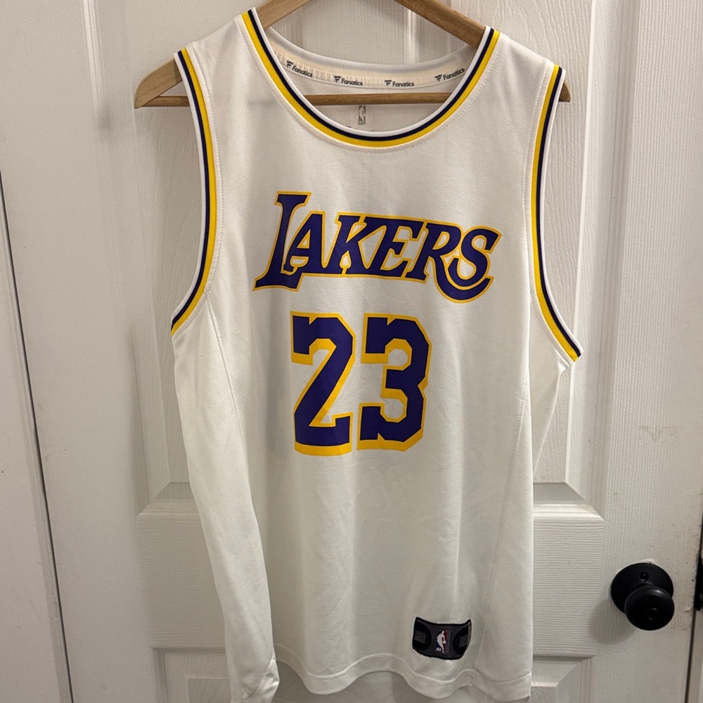 Like New Fanatics White and Purple Lakers Jersey ( worn once)